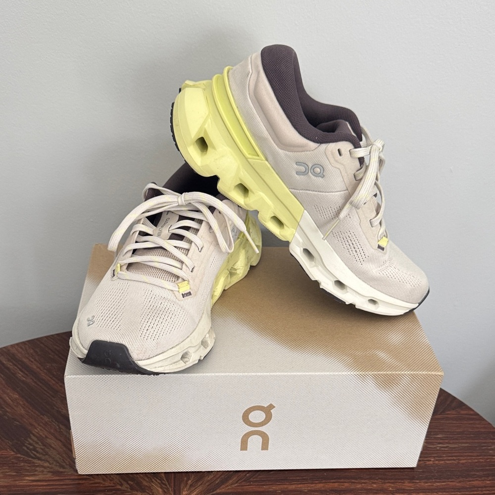 On Running Women's Sneakers in Cream and Yellow